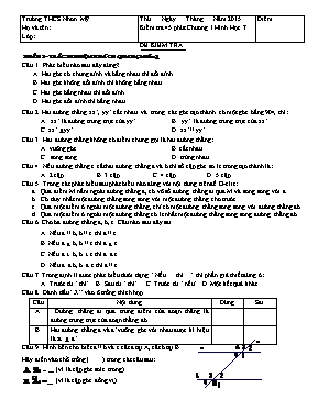 Kiểm tra 45 phút Chương I Hình Học 7 - Trường THCS Nhơn Mỹ